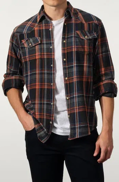 Studio Garnet Los Angeles Plaid Denim Shirt In Black