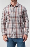 Studio Garnet Los Angeles Plaid Knit Button-up Shirt In Brown