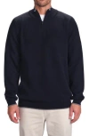Studio Garnet Los Angeles Quarter Zip Merino Wool Knit Pullover In Blue