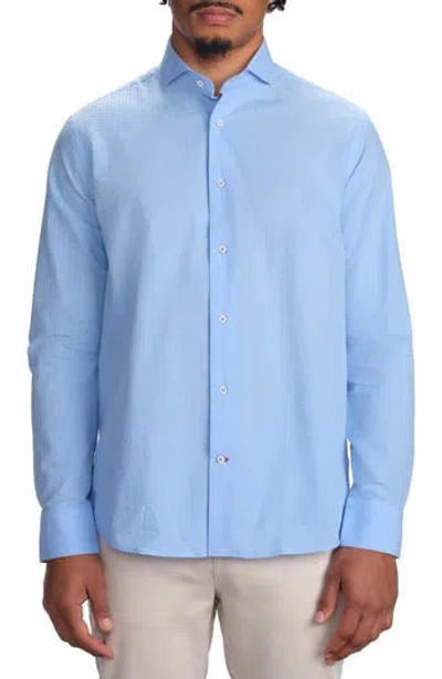 Studio Garnet Los Angeles Seaside Cotton Seersucker Button-up Shirt In Blue