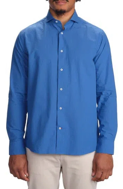 Studio Garnet Los Angeles Seaside Cotton Seersucker Button-up Shirt In Navy