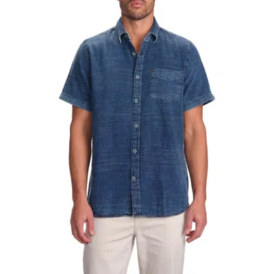 Studio Garnet Los Angeles Short Sleeve Denim Button-up Shirt In Indigo