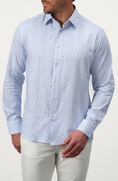 Studio Garnet Los Angeles Sky Mirage Stretch Supima Cotton Button-up Shirt In Blue