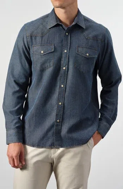 Studio Garnet Los Angeles Snap-up Denim Western Shirt In Blue