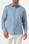 Studio Garnet Los Angeles Soleil Tile Print Button-up Shirt In Blue