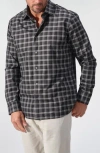 Studio Garnet Los Angeles Space Dyed Plaid Button-up Shirt In Black