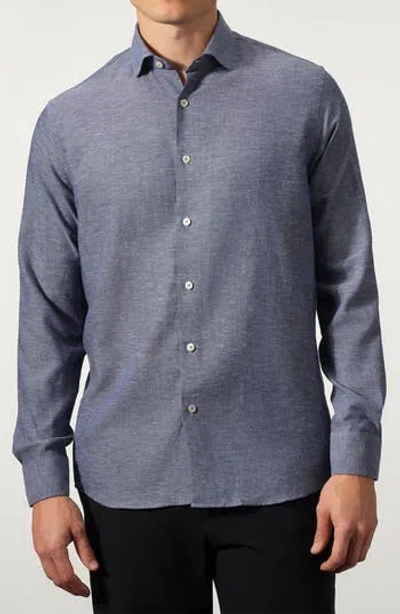Studio Garnet Los Angeles Tech Button-up Shirt In Blue