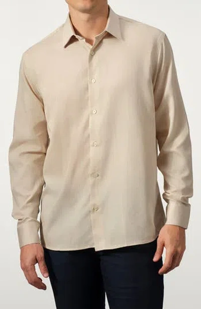 Studio Garnet Los Angeles Tech Button-up Shirt In Brown