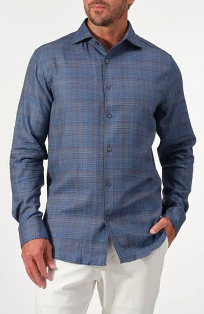 Studio Garnet Los Angeles Textured Cotton Button-up Shirt In Blue