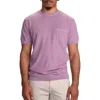 Studio Garnet Los Angeles Textured Short Sleeve Cotton Sweater In Lavender