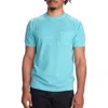 Studio Garnet Los Angeles Textured Short Sleeve Cotton Sweater In Turquoise