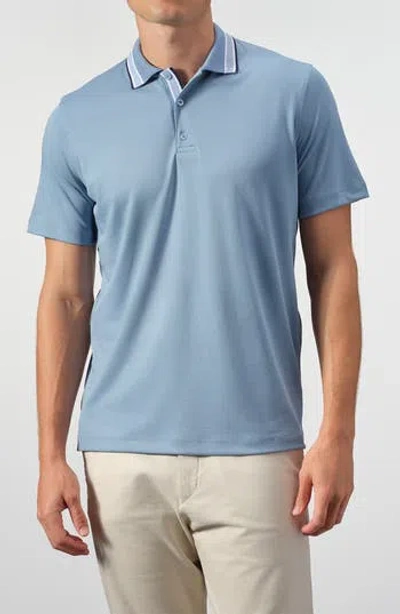 Studio Garnet Los Angeles Tipped Knit Polo In Blue
