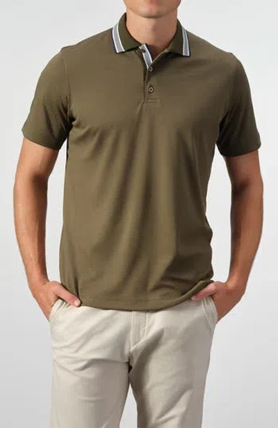 Studio Garnet Los Angeles Tipped Knit Polo In Green