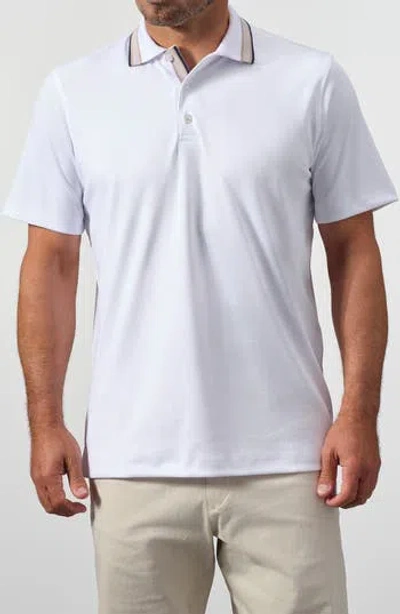 Studio Garnet Los Angeles Tipped Knit Polo In White