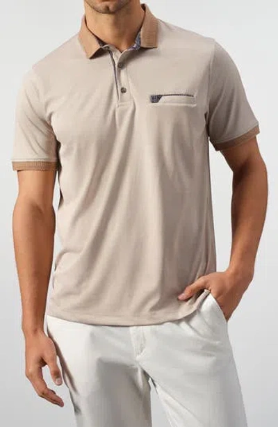 Studio Garnet Los Angeles Tipped Piqué Knit Polo In Gray