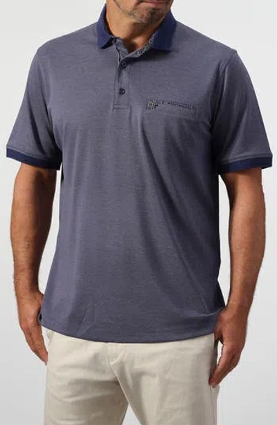 Studio Garnet Los Angeles Tipped Piqué Knit Polo In Purple