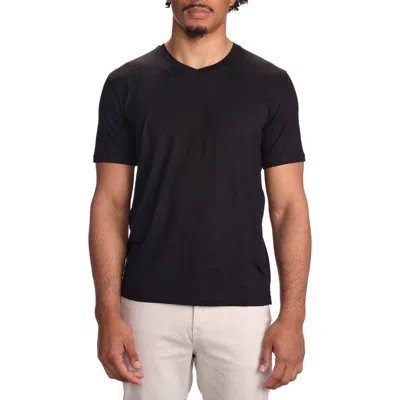Studio Garnet Los Angeles V-neck Stretch Modal T-shirt In Black