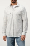 Studio Garnet Los Angeles Waffle Knit Stretch Cotton Overshirt In White