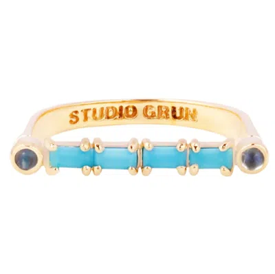 Studio Grun Women's Cha Cha Ring In Turquoise In Gold