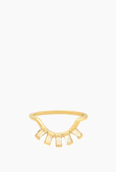 Studio Grun Women's Eyelash Baguette Ring In Moonstone
