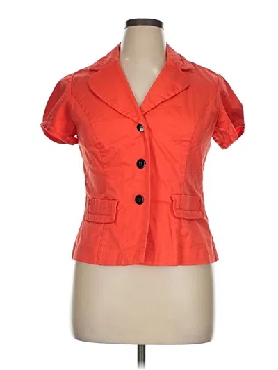 Pre-owned Studio I Short Sleeve Blouse In Orange