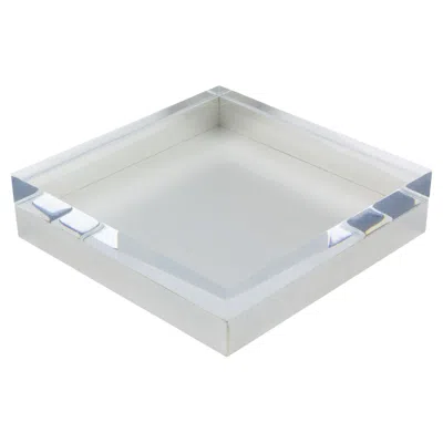 Pre-owned Studio Italia Design Lucite And Silver Plate Large Modernist Box, Circa 1970
