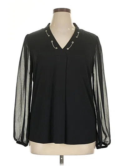 Pre-owned Studio Jpr Long Sleeve Blouse In Black