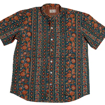 Studio Kibun Men's Bagh Unisex Handblocked Cotton Shirt