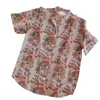 Studio Kibun Men's Bougainvillea Unisex Handblocked Cotton Shirt In Orange