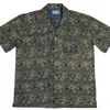 Studio Kibun Men's Eucalyptus Unisex Handblocked Cotton Shirt