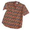 Studio Kibun Men's Kaleidoscope Unisex Handblocked Cotton Shirt In Orange