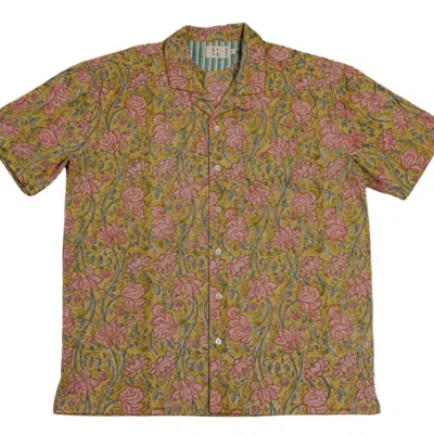 Studio Kibun Men's Kamal Unisex Handblocked Cotton Shirt