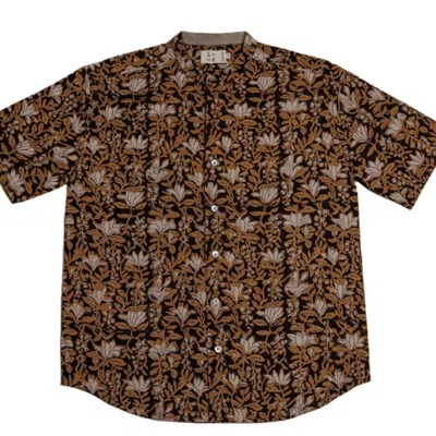 Studio Kibun Men's Maple Unisex Handblocked Cotton Shirt