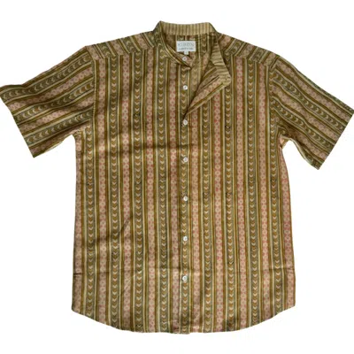 Studio Kibun Men's Mojave Unisex Handblocked Cotton Shirt In Orange