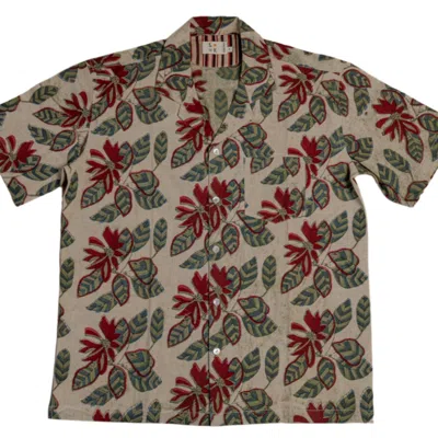 Studio Kibun Men's Sage Unisex Handblocked Cotton Shirt