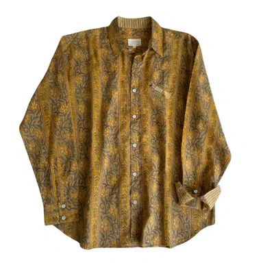 Studio Kibun Men's Thar Unisex Handblocked Cotton Shirt