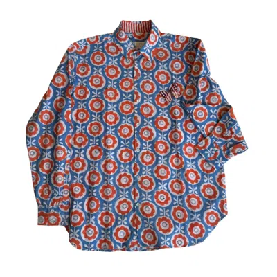 Studio Kibun Men's Udai Unisex Handblocked Cotton Shirt In Multi