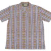 Studio Kibun Men's White Lotus Unisex Handblocked Cotton Shirt