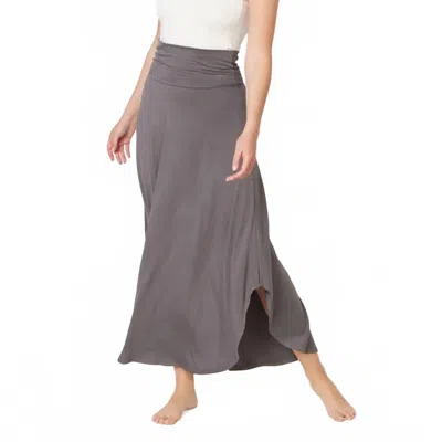 Studio Ko Clothing Bamboo Band Waist Maxi Skirt In Grey In Gray