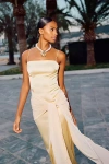 Studio Lexi Ayla Stretch Satin Faux-wrap Mermaid Maxi Dress