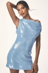 Studio Lexi Nixie Asymmetric Cowl-back Sequin Mini Dress