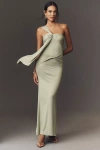 Studio Lexi Nyla One-shoulder Draped Dress In Neutral