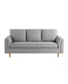 Studio Living 79" Polyester Sydney Sofa In Light Gray