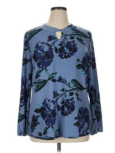 Pre-owned Studio Long Sleeve Blouse In Blue