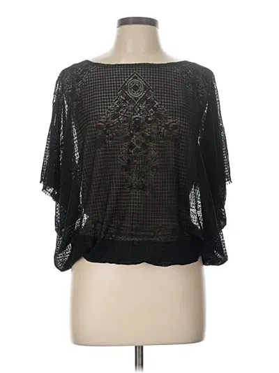 Pre-owned Studio M 3/4 Sleeve Blouse In Black