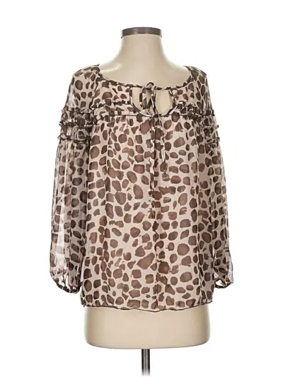 Pre-owned Studio M 3/4 Sleeve Blouse In Brown