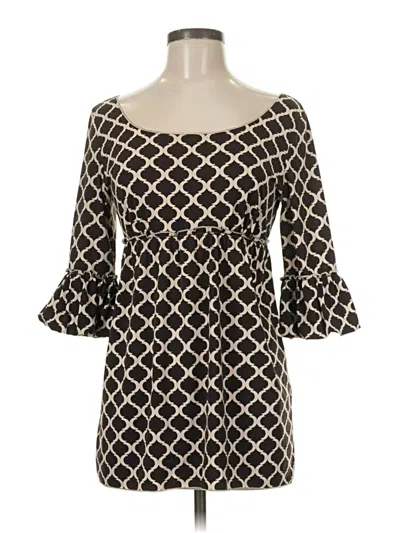 Pre-owned Studio M 3/4 Sleeve Top Black Square Neckline Tops