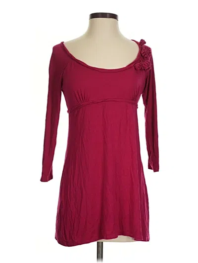 Pre-owned Studio M 3/4 Sleeve Top Burgundy Sweetheart Neckline Tops