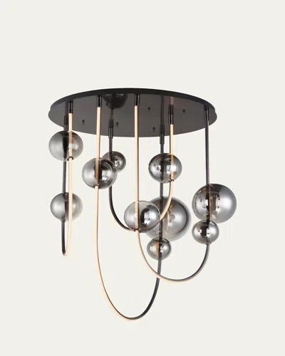Studio M Dreamer 42" 4-light Linear Chandelier In Black Chrome