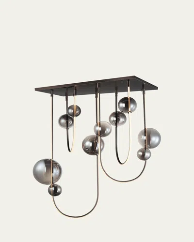 Studio M Dreamer 48" 4-light Rectilinear Led Chandelier In Black Chrome